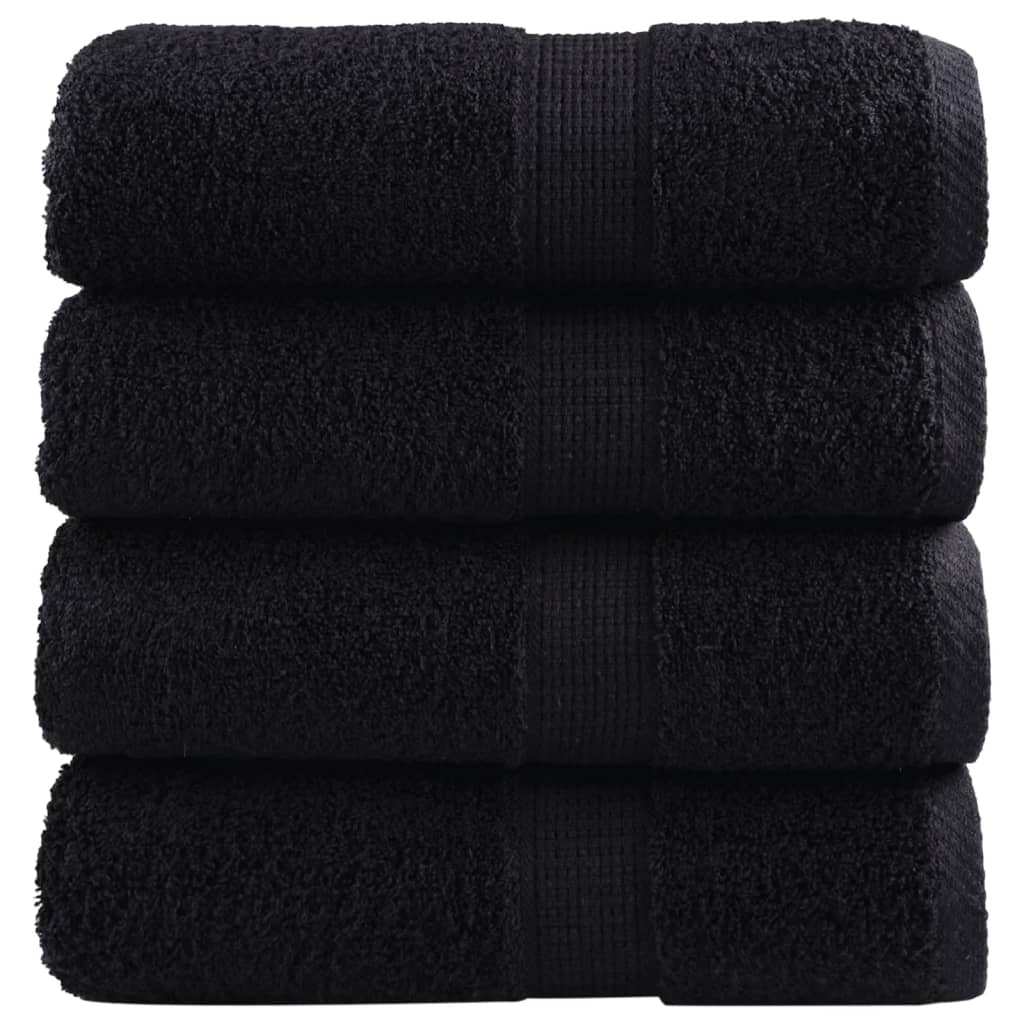 vidaXL Prosoape de baie premium SOLUND, 4 buc., negru, 30x30 cm, 600 g/m² vidaXL Prosoape de baie premium SOLUND, 4 buc., negru, 30x30 cm, 600 g/m²