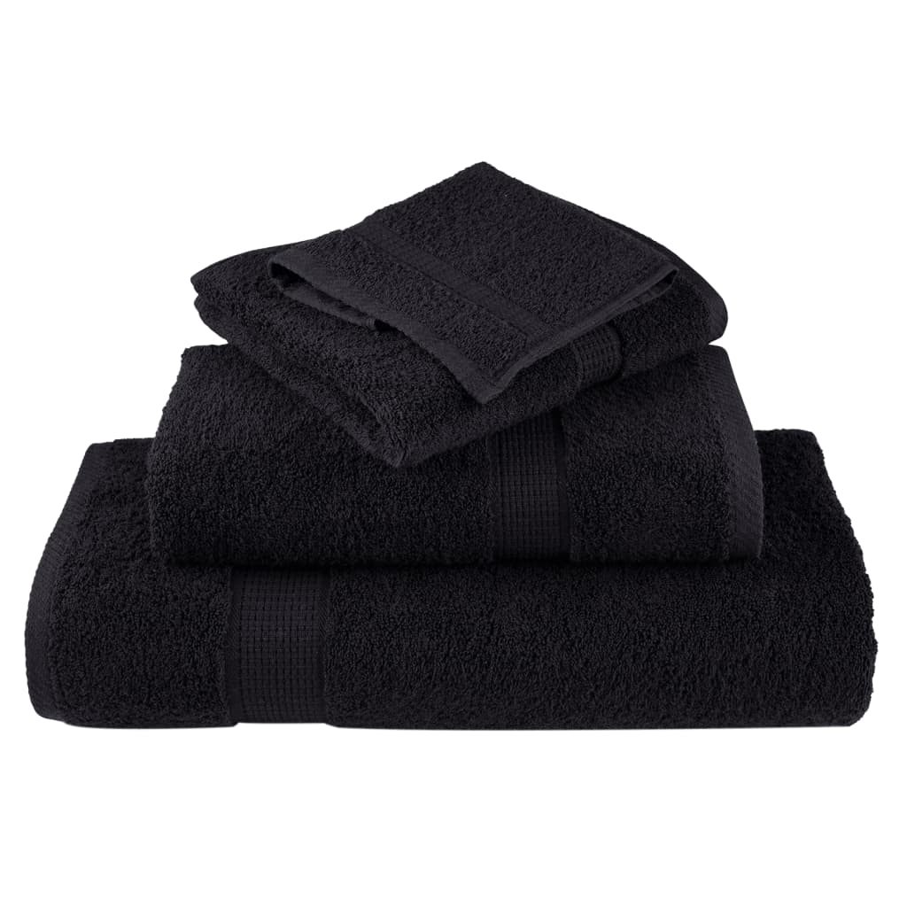 vidaXL Prosoape de baie premium SOLUND, 10 buc., negru, 30x30 cm, 600 g/m² vidaXL Prosoape de baie premium SOLUND, 10 buc., negru, 30x30 cm, 600 g/m²