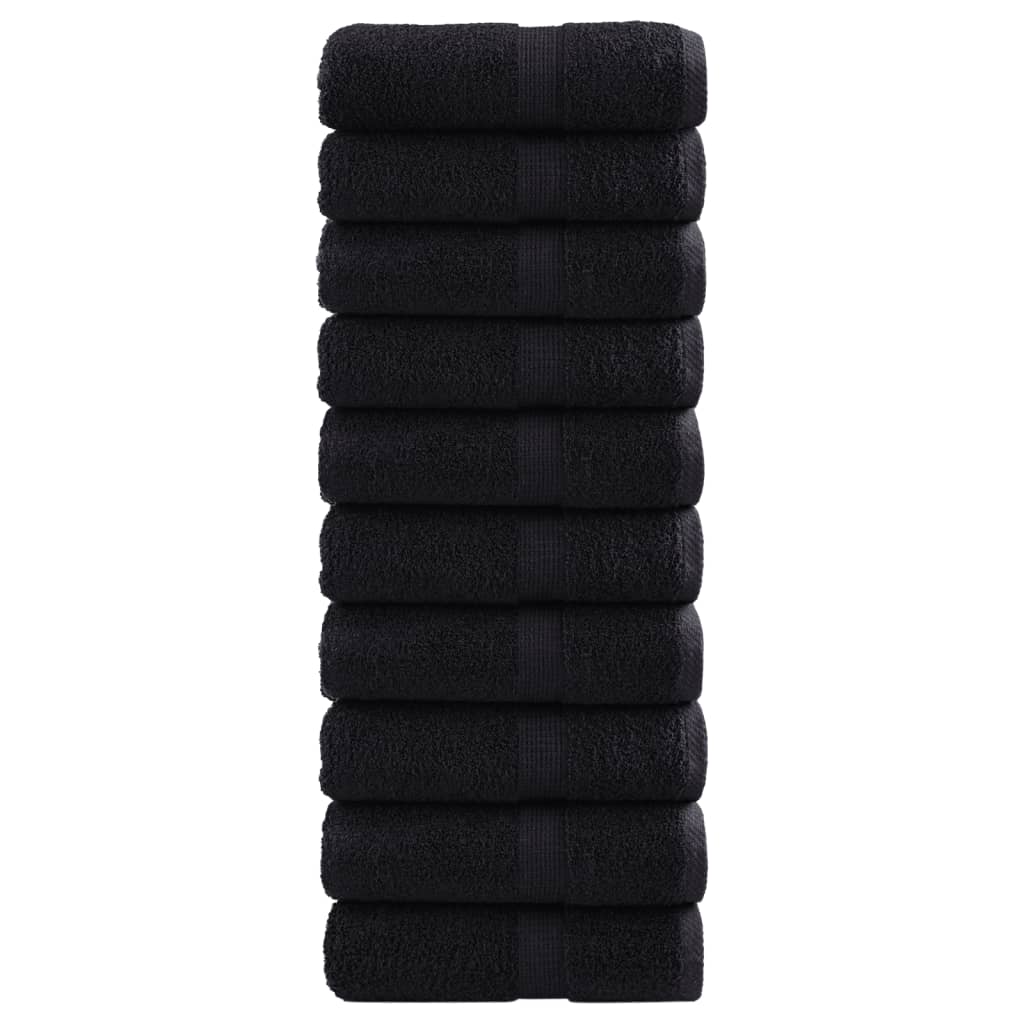 vidaXL Prosoape de baie premium SOLUND, 10 buc., negru, 30x30 cm, 600 g/m² vidaXL Prosoape de baie premium SOLUND, 10 buc., negru, 30x30 cm, 600 g/m²