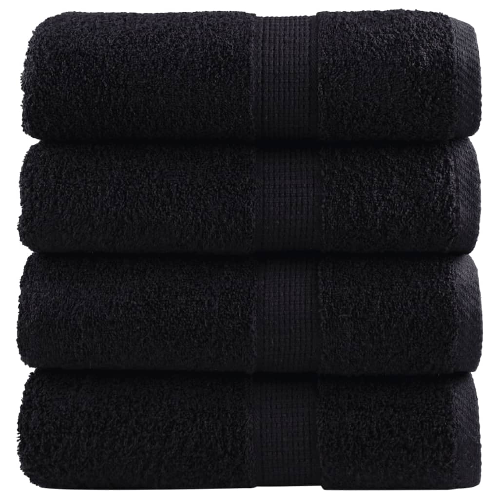 vidaXL Prosoape oaspeți premium SOLUND 4 buc. negru 30x50 cm 600 gsm vidaXL Prosoape oaspeți premium SOLUND 4 buc. negru 30x50 cm 600 gsm