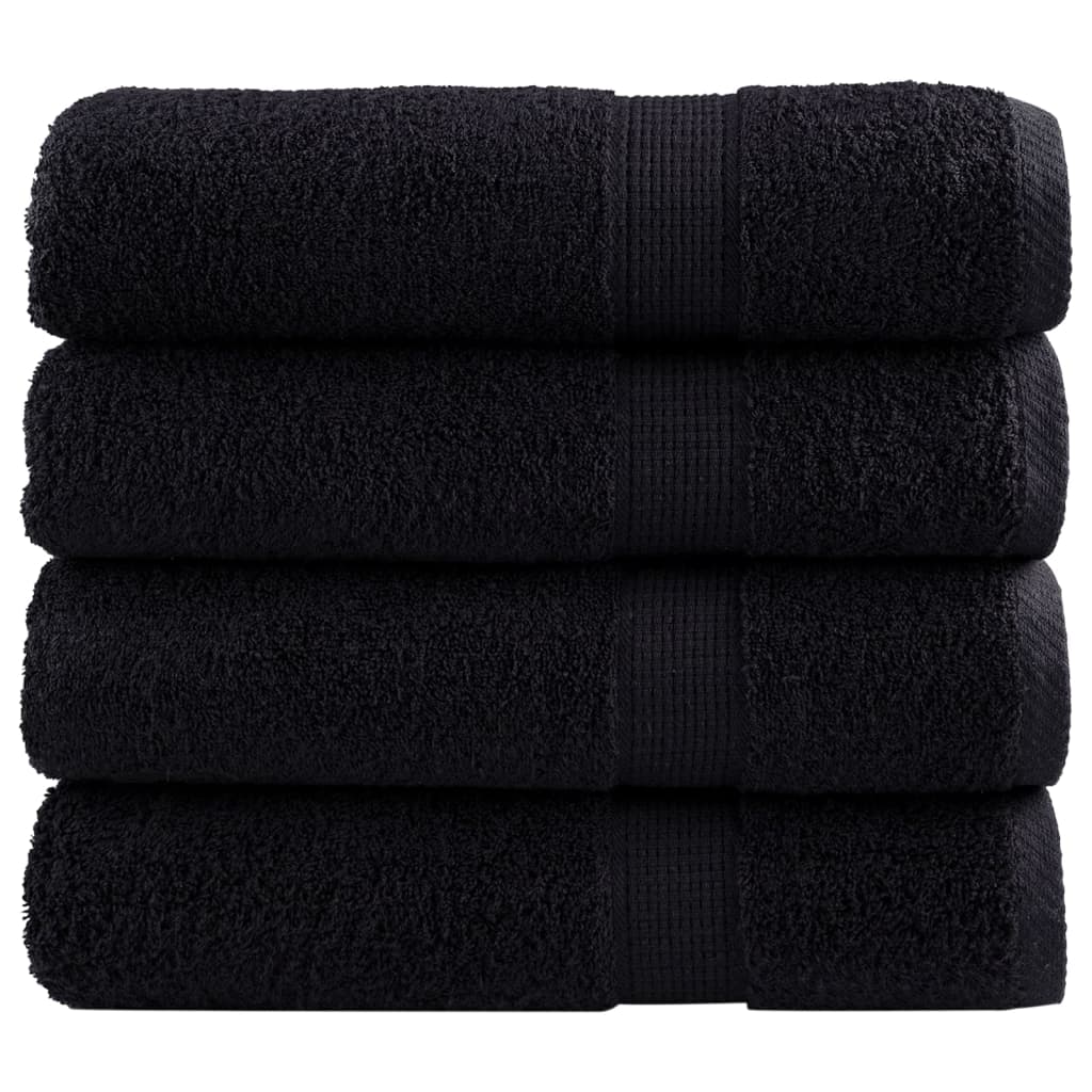 vidaXL Prosoape de mâini premium SOLUND 4 buc. negru 50x100cm 600 gsm vidaXL Prosoape de mâini premium SOLUND 4 buc. negru 50x100cm 600 gsm