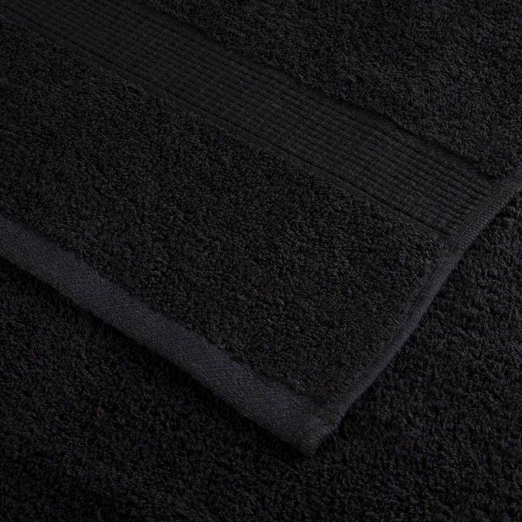 vidaXL Prosoape de duș premium SOLUND 2 buc. negru 70x140 cm 600 gsm vidaXL Prosoape de duș premium SOLUND 2 buc. negru 70x140 cm 600 gsm
