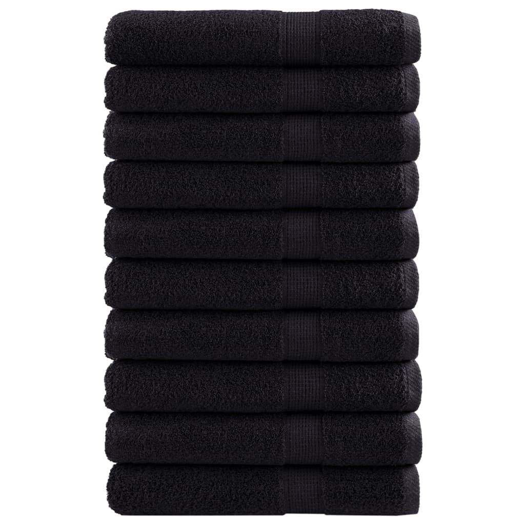 vidaXL Prosoape de saună premium SOLUND 10 buc. negru 80x200 cm 600gsm vidaXL Prosoape de saună premium SOLUND 10 buc. negru 80x200 cm 600gsm