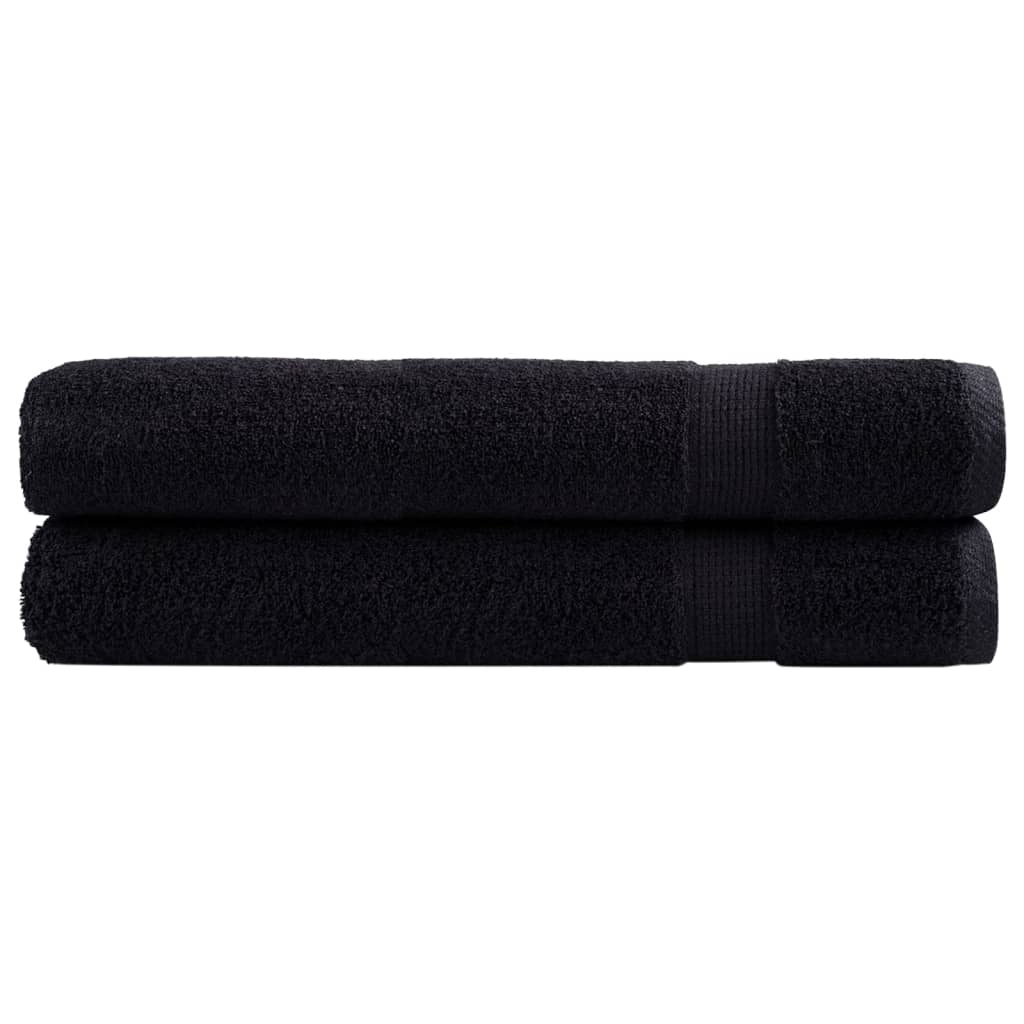vidaXL Prosoape premium SOLUND 2 buc. negru 100x200 cm 600 gsm vidaXL Prosoape premium SOLUND 2 buc. negru 100x200 cm 600 gsm
