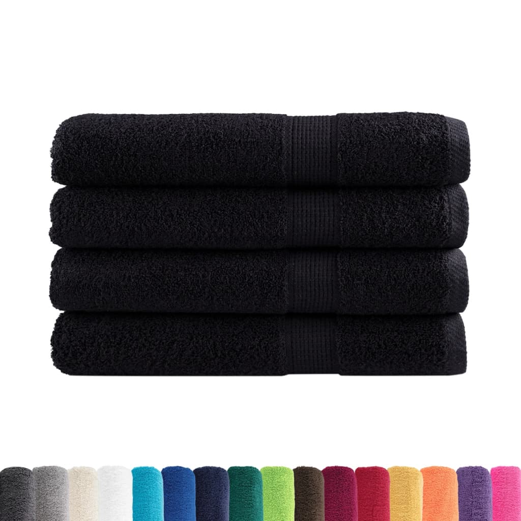 vidaXL Prosoape premium SOLUND 4 buc. negru 100x200 cm 600 gsm vidaXL Prosoape premium SOLUND 4 buc. negru 100x200 cm 600 gsm