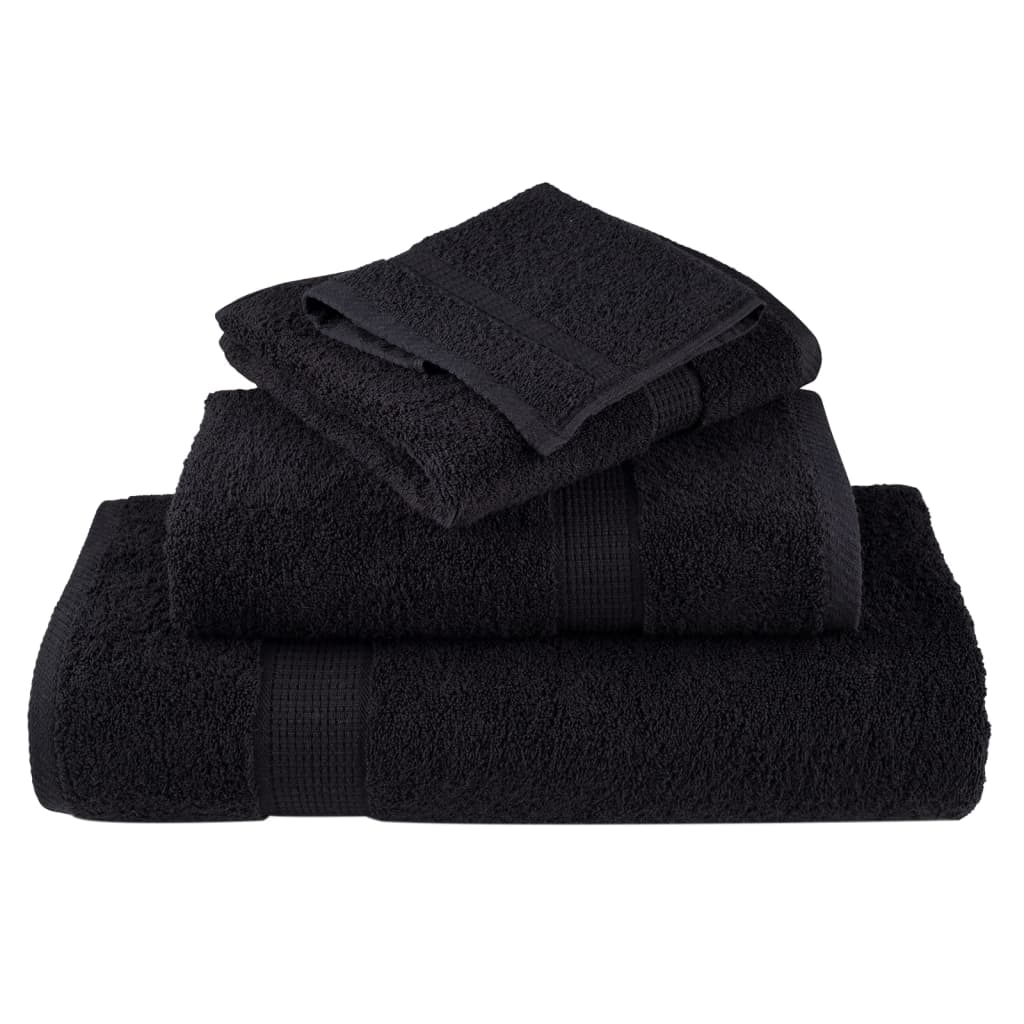 vidaXL Prosoape premium SOLUND 4 buc. negru 100x200 cm 600 gsm vidaXL Prosoape premium SOLUND 4 buc. negru 100x200 cm 600 gsm
