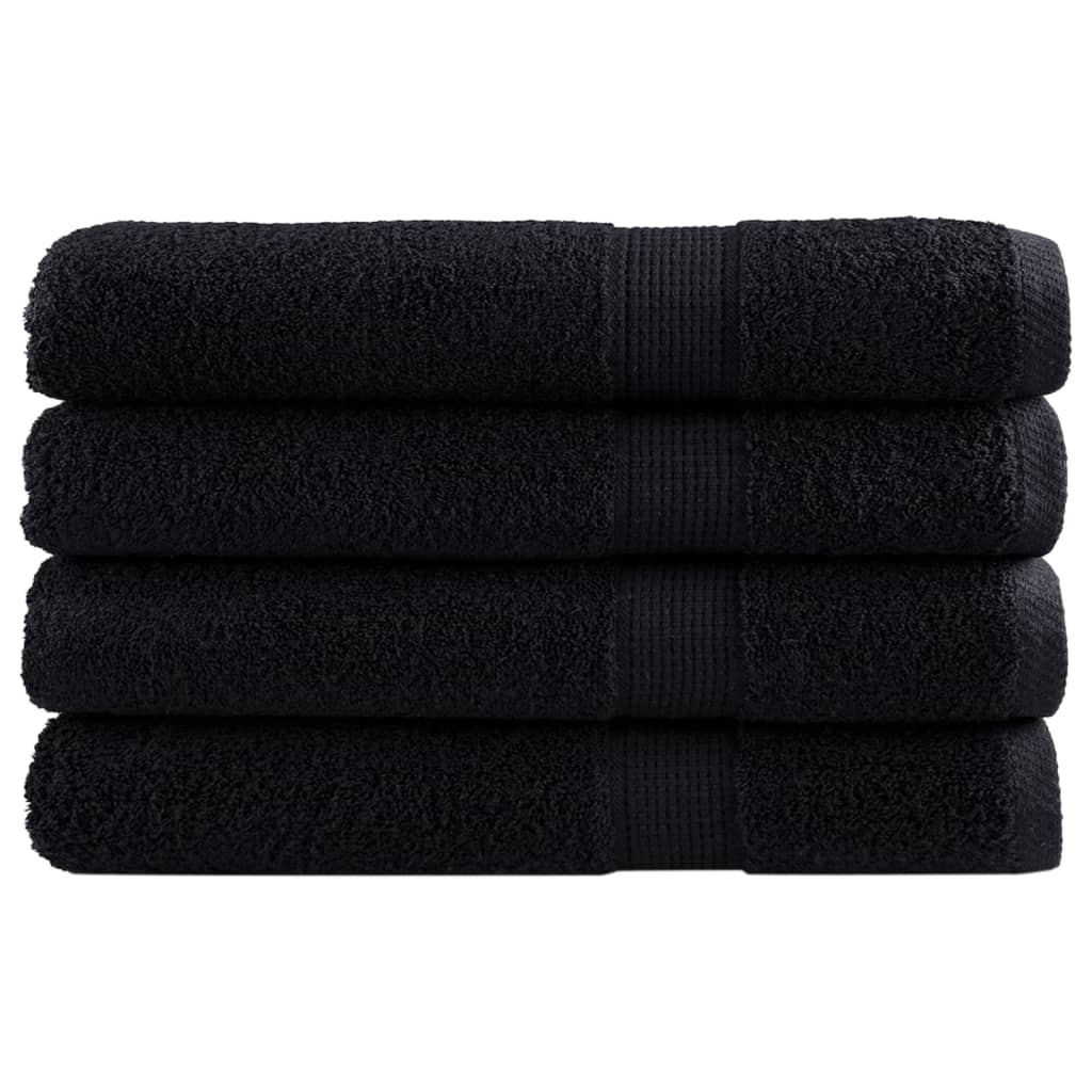 vidaXL Prosoape premium SOLUND 4 buc. negru 100x200 cm 600 gsm vidaXL Prosoape premium SOLUND 4 buc. negru 100x200 cm 600 gsm