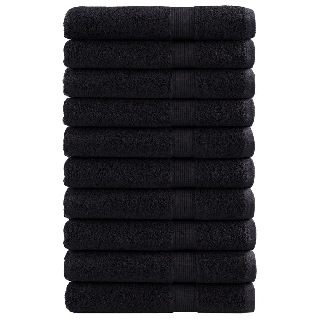 vidaXL Prosoape premium SOLUND 10 buc. negru 100x200 cm 600 gsm vidaXL Prosoape premium SOLUND 10 buc. negru 100x200 cm 600 gsm