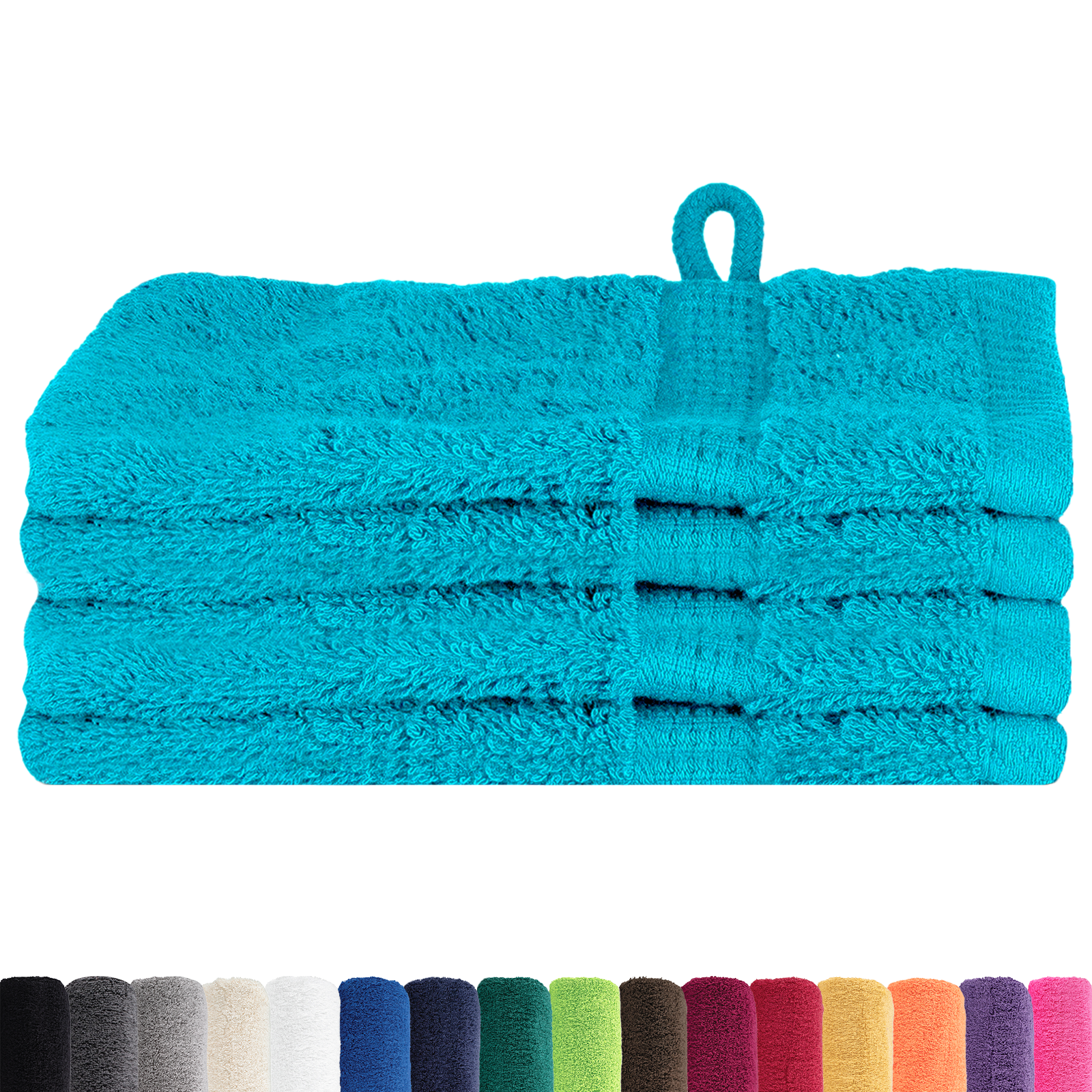 vidaXL Prosoape de baie 4 pcs Turcoaz 15 x 21 cm Bumbac vidaXL Prosoape de baie 4 pcs Turcoaz 15 x 21 cm Bumbac