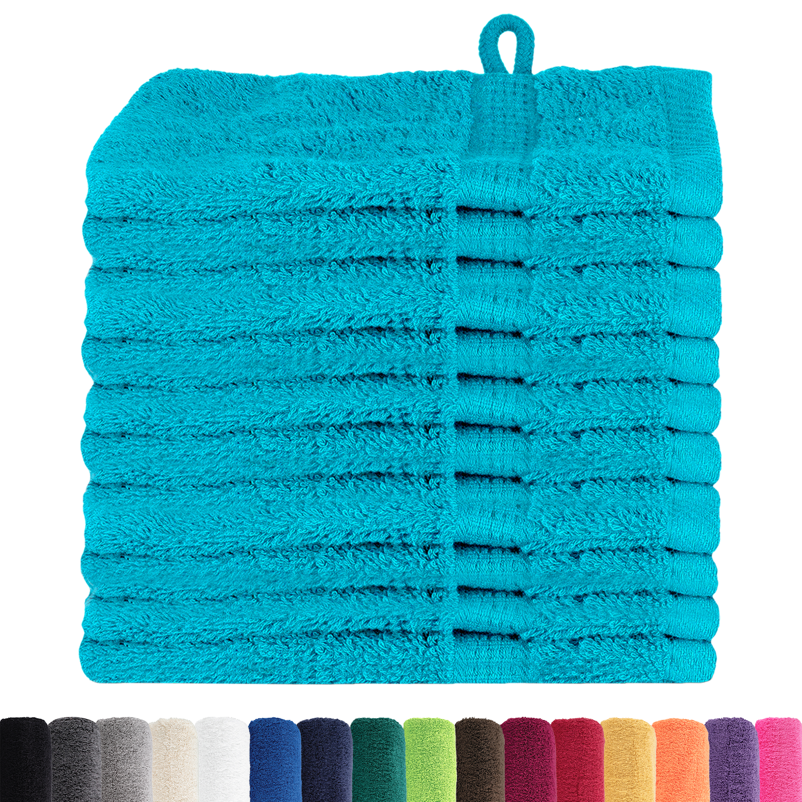 vidaXL Prosoape de baie 10 pcs Turcoaz 15 x 21 cm Bumbac vidaXL Prosoape de baie 10 pcs Turcoaz 15 x 21 cm Bumbac