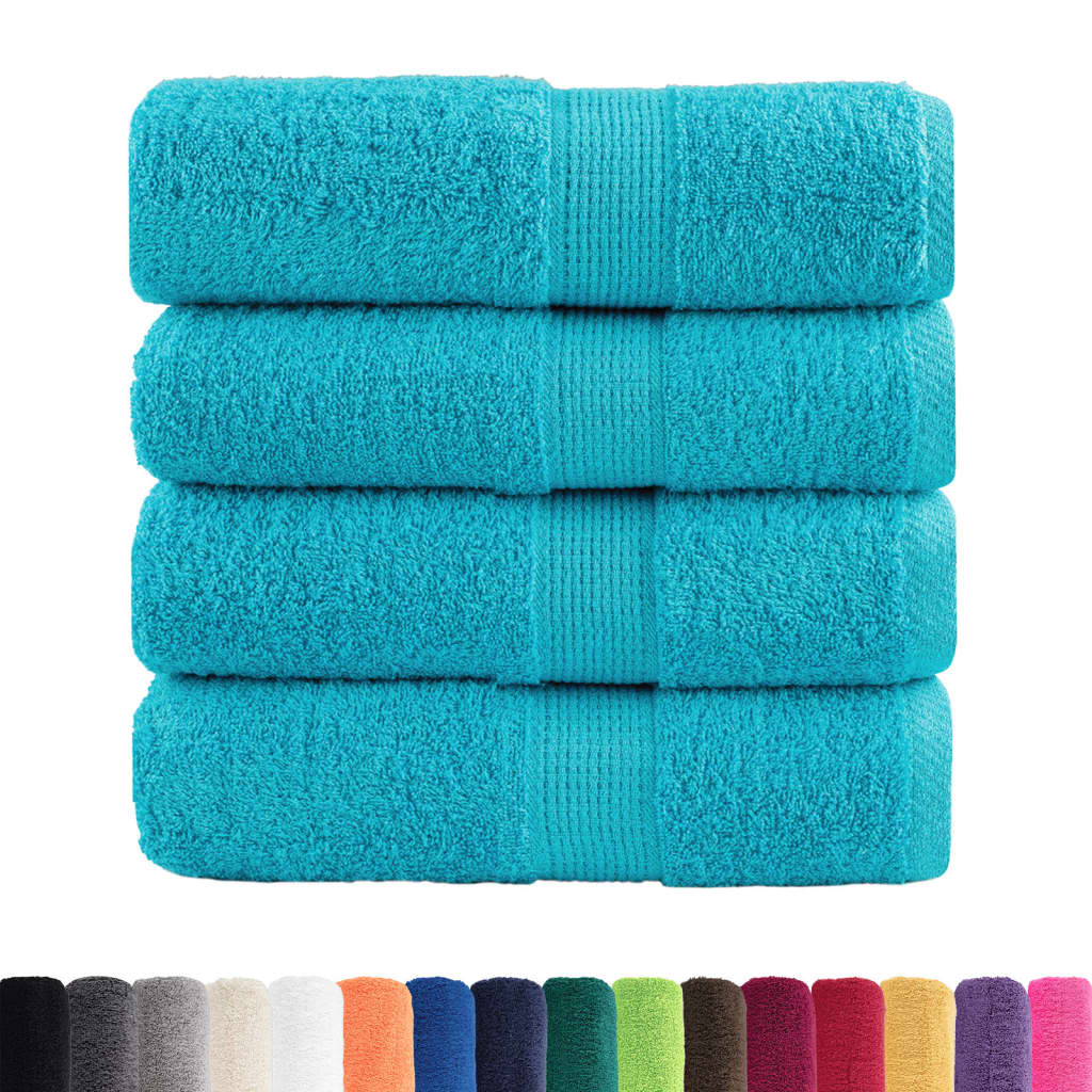 vidaXL Prosoape de baie premium SOLUND, 4 buc., turcoaz, 30x30 cm, 600 g/m² vidaXL Prosoape de baie premium SOLUND, 4 buc., turcoaz, 30x30 cm, 600 g/m²