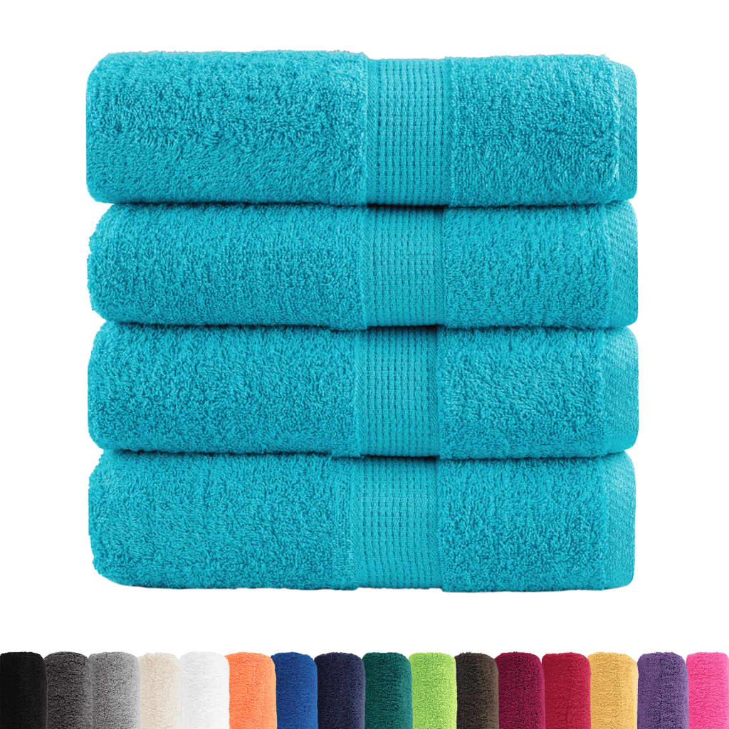 vidaXL Prosoape oaspeți premium SOLUND 4 buc turcoaz 30x50 cm 600 gsm vidaXL Prosoape oaspeți premium SOLUND 4 buc turcoaz 30x50 cm 600 gsm