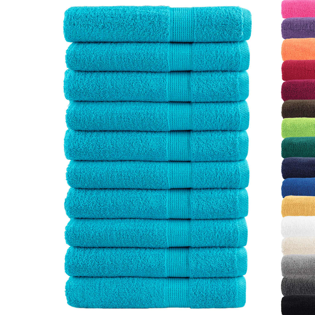 vidaXL Prosoape de saună premium SOLUND 10buc. turcoaz 80x200cm 600gsm vidaXL Prosoape de saună premium SOLUND 10buc. turcoaz 80x200cm 600gsm