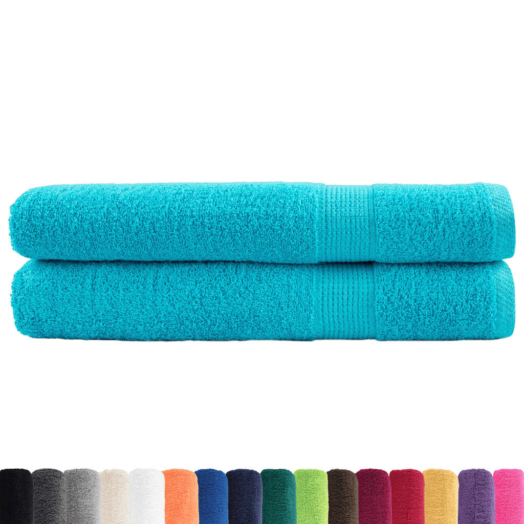 vidaXL Prosoape premium SOLUND 2 buc. turcoaz 100x200 cm 600 gsm vidaXL Prosoape premium SOLUND 2 buc. turcoaz 100x200 cm 600 gsm