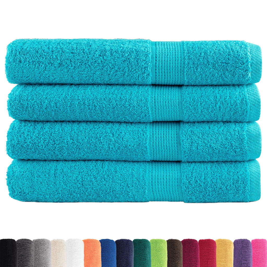 vidaXL Prosoape premium SOLUND 4 buc. turcoaz 100x200 cm 600 gsm vidaXL Prosoape premium SOLUND 4 buc. turcoaz 100x200 cm 600 gsm