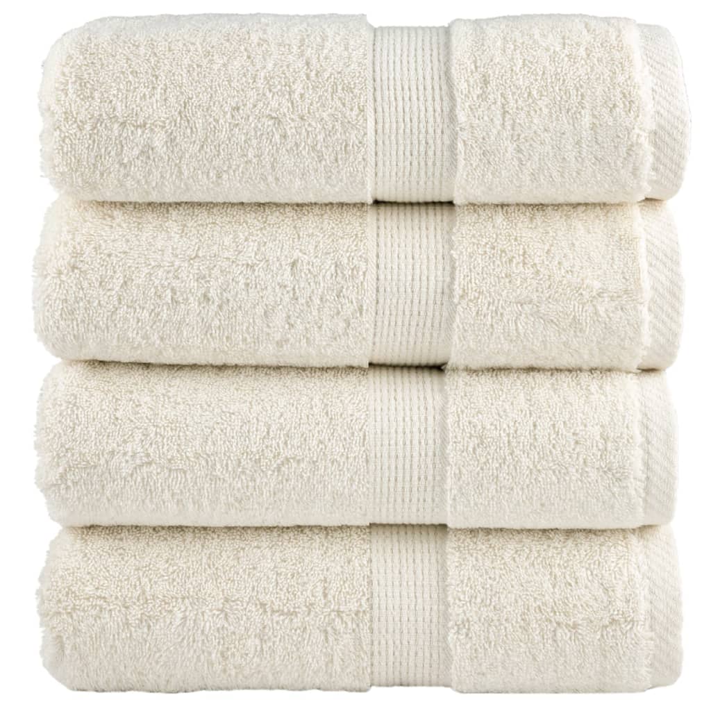 vidaXL Prosoape de baie premium SOLUND, 4 buc., crem, 30x30 cm, 600 g/m² vidaXL Prosoape de baie premium SOLUND, 4 buc., crem, 30x30 cm, 600 g/m²