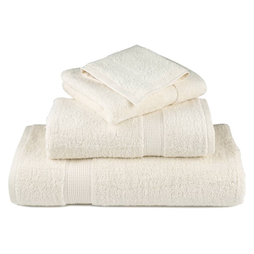 vidaXL Prosoape de baie premium SOLUND, 10 buc., crem, 30x30 cm, 600 g/m² vidaXL Prosoape de baie premium SOLUND, 10 buc., crem, 30x30 cm, 600 g/m²