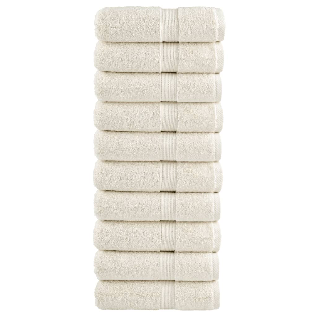 vidaXL Prosoape oaspeți premium SOLUND 10 buc. crem 30x50 cm 600 gsm vidaXL Prosoape oaspeți premium SOLUND 10 buc. crem 30x50 cm 600 gsm