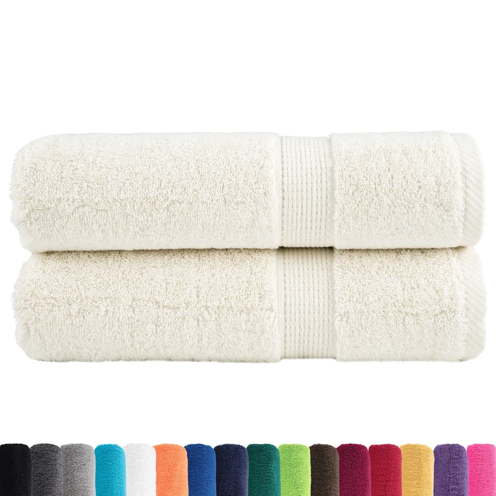 vidaXL Prosoape de mâini premium SOLUND 2 buc. crem 50x100cm 600 gsm vidaXL Prosoape de mâini premium SOLUND 2 buc. crem 50x100cm 600 gsm