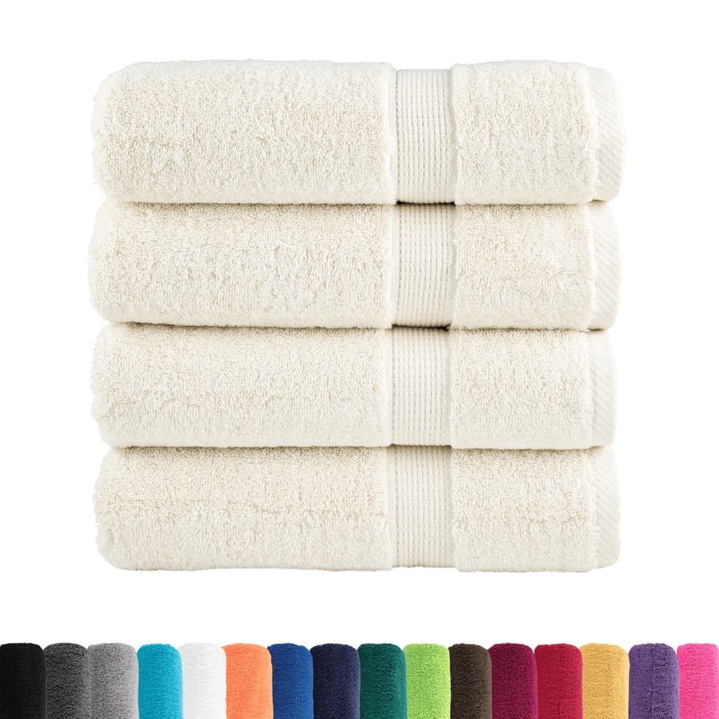 vidaXL Prosoape de mâini premium SOLUND 4 buc. crem 50x100cm 600 gsm vidaXL Prosoape de mâini premium SOLUND 4 buc. crem 50x100cm 600 gsm