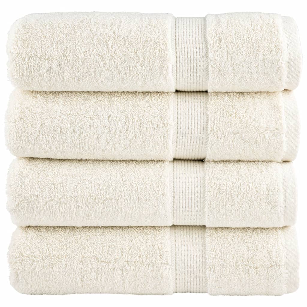 vidaXL Prosoape de mâini premium SOLUND 4 buc. crem 50x100cm 600 gsm vidaXL Prosoape de mâini premium SOLUND 4 buc. crem 50x100cm 600 gsm