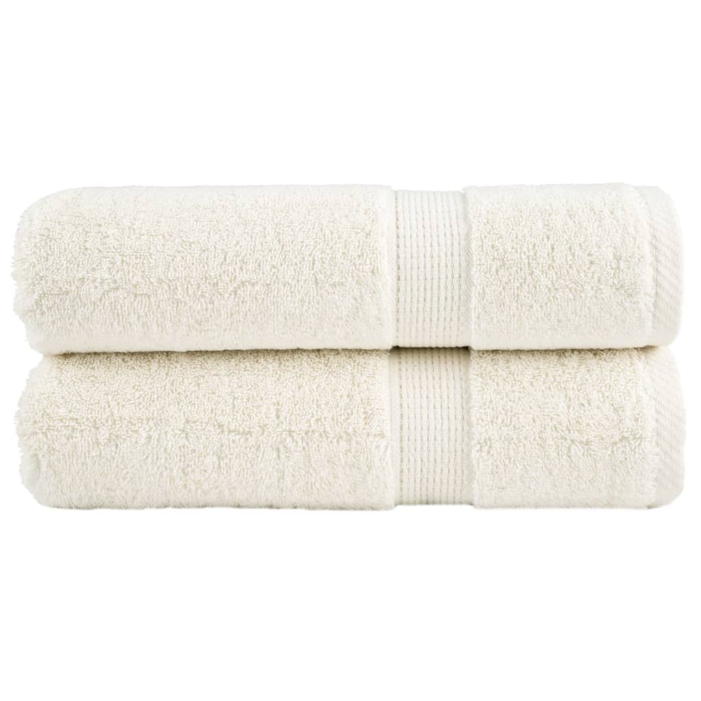 vidaXL Prosoape de duș premium SOLUND 2 buc. crem 70x140 cm 600 gsm vidaXL Prosoape de duș premium SOLUND 2 buc. crem 70x140 cm 600 gsm