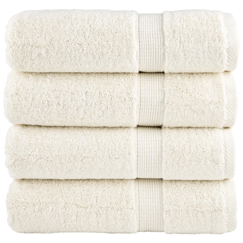vidaXL Prosoape de duș premium SOLUND 4 buc. crem 70x140 cm 600 gsm vidaXL Prosoape de duș premium SOLUND 4 buc. crem 70x140 cm 600 gsm