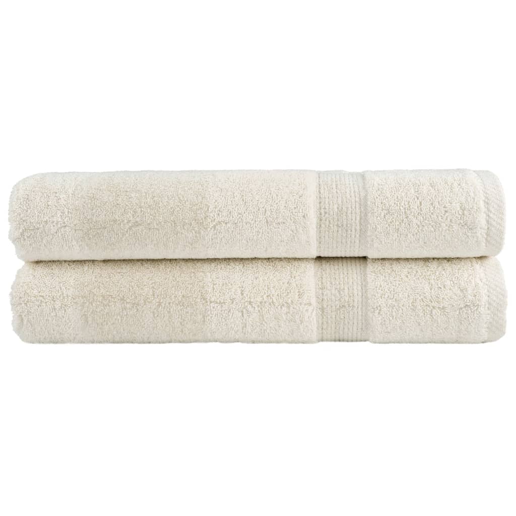 vidaXL Prosoape premium SOLUND 2 buc. crem 100x200 cm 600 gsm vidaXL Prosoape premium SOLUND 2 buc. crem 100x200 cm 600 gsm