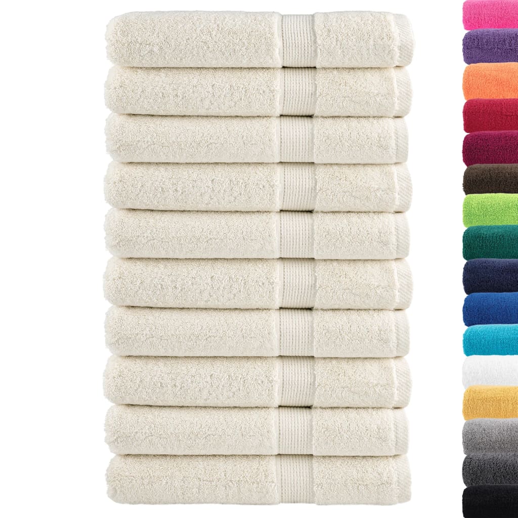 vidaXL Prosoape premium SOLUND 10 buc. crem 100x200 cm 600 gsm vidaXL Prosoape premium SOLUND 10 buc. crem 100x200 cm 600 gsm
