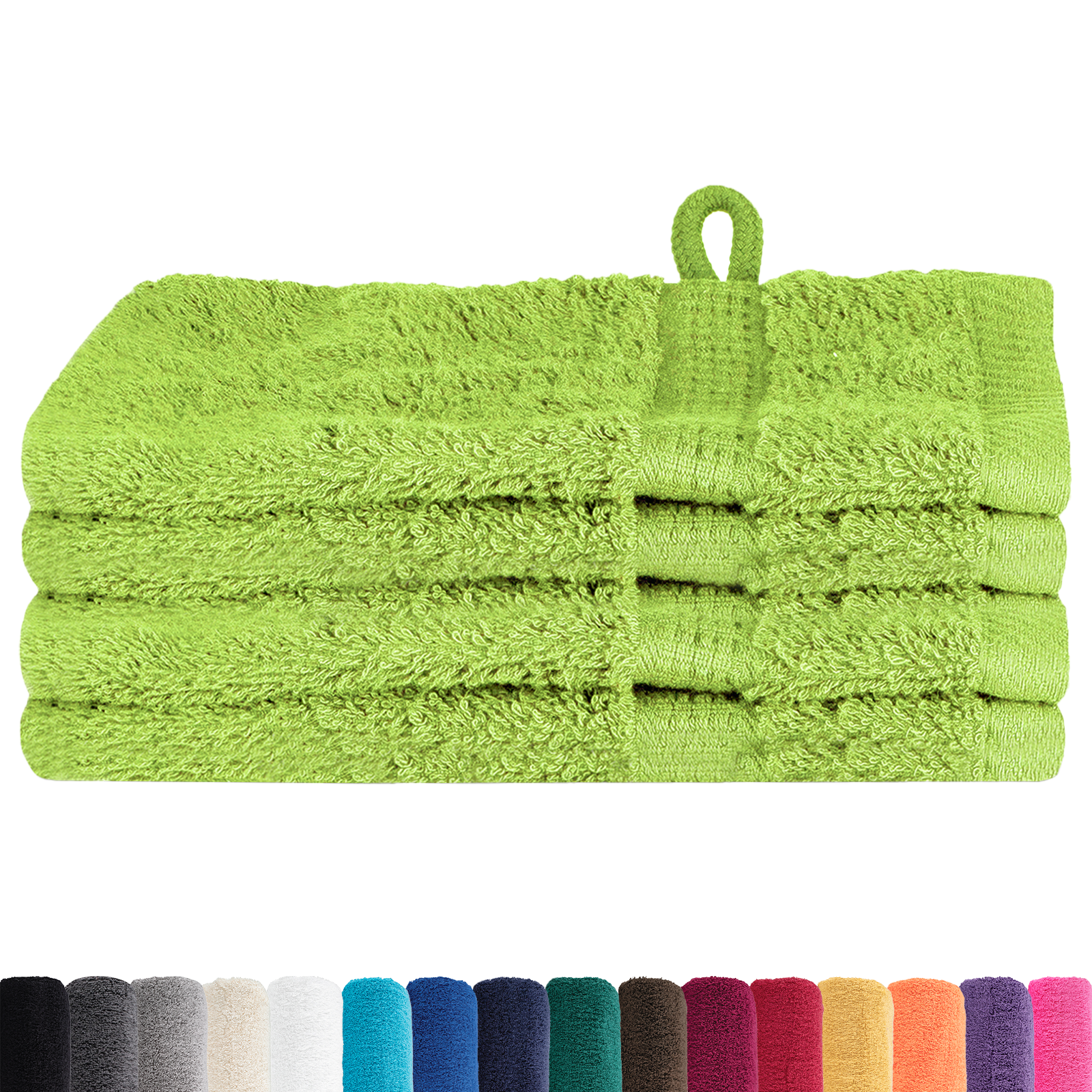 vidaXL Prosoape de baie 4 pcs Verde măr 15 x 21 cm Bumbac vidaXL Prosoape de baie 4 pcs Verde măr 15 x 21 cm Bumbac