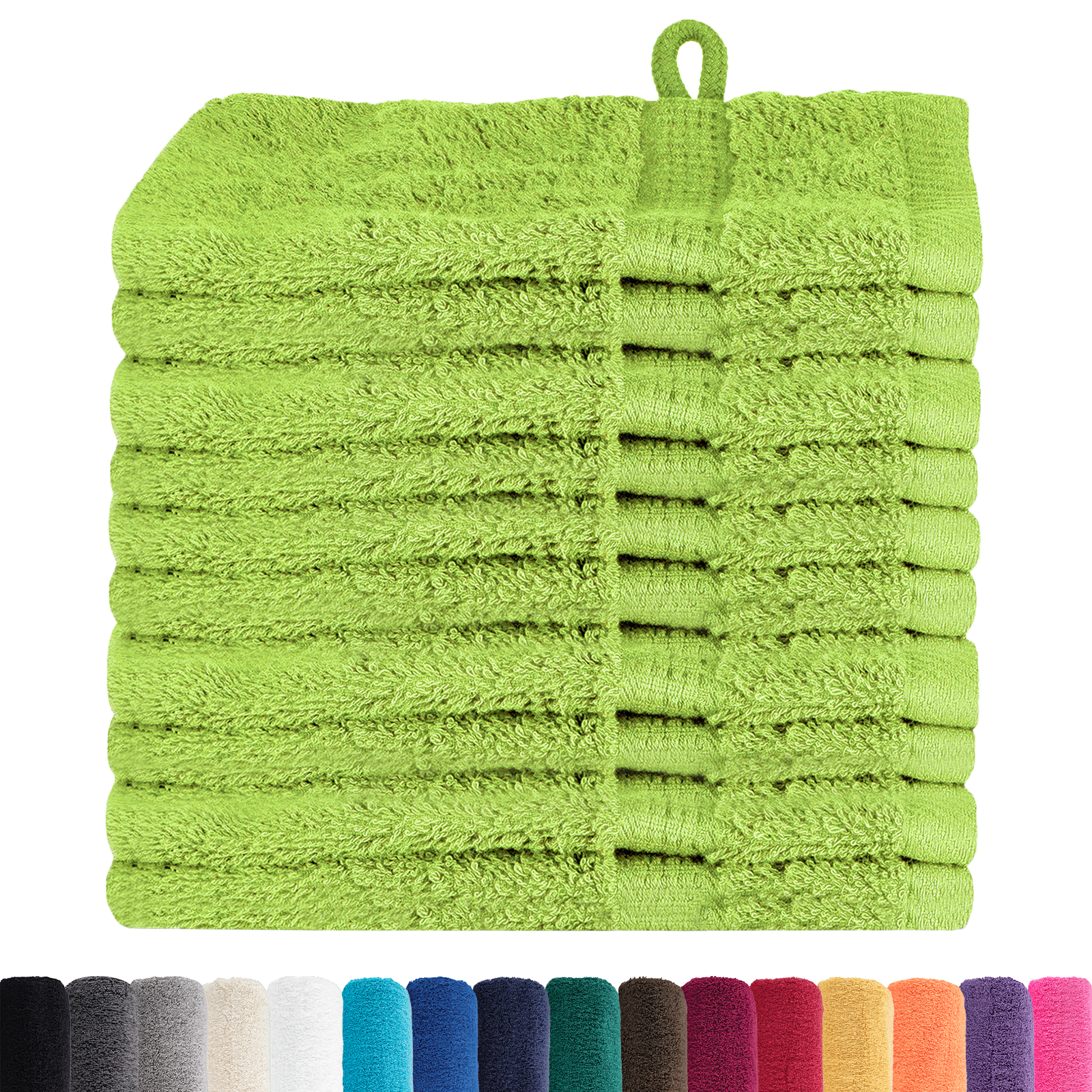 vidaXL Prosoape de baie 10 pcs Verde măr 15 x 21 cm Bumbac vidaXL Prosoape de baie 10 pcs Verde măr 15 x 21 cm Bumbac