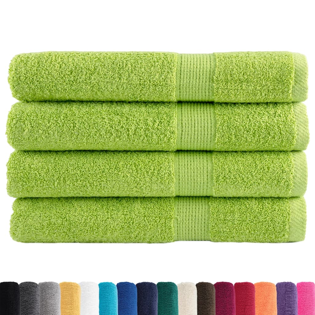 vidaXL Prosoape premium SOLUND 4 buc. verde măr 100x200 cm 600 gsm vidaXL Prosoape premium SOLUND 4 buc. verde măr 100x200 cm 600 gsm