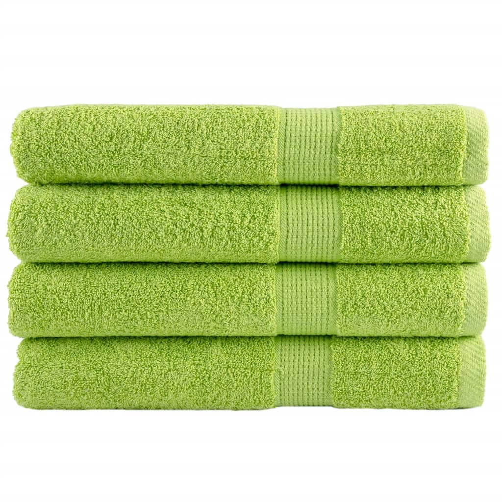 vidaXL Prosoape premium SOLUND 4 buc. verde măr 100x200 cm 600 gsm vidaXL Prosoape premium SOLUND 4 buc. verde măr 100x200 cm 600 gsm