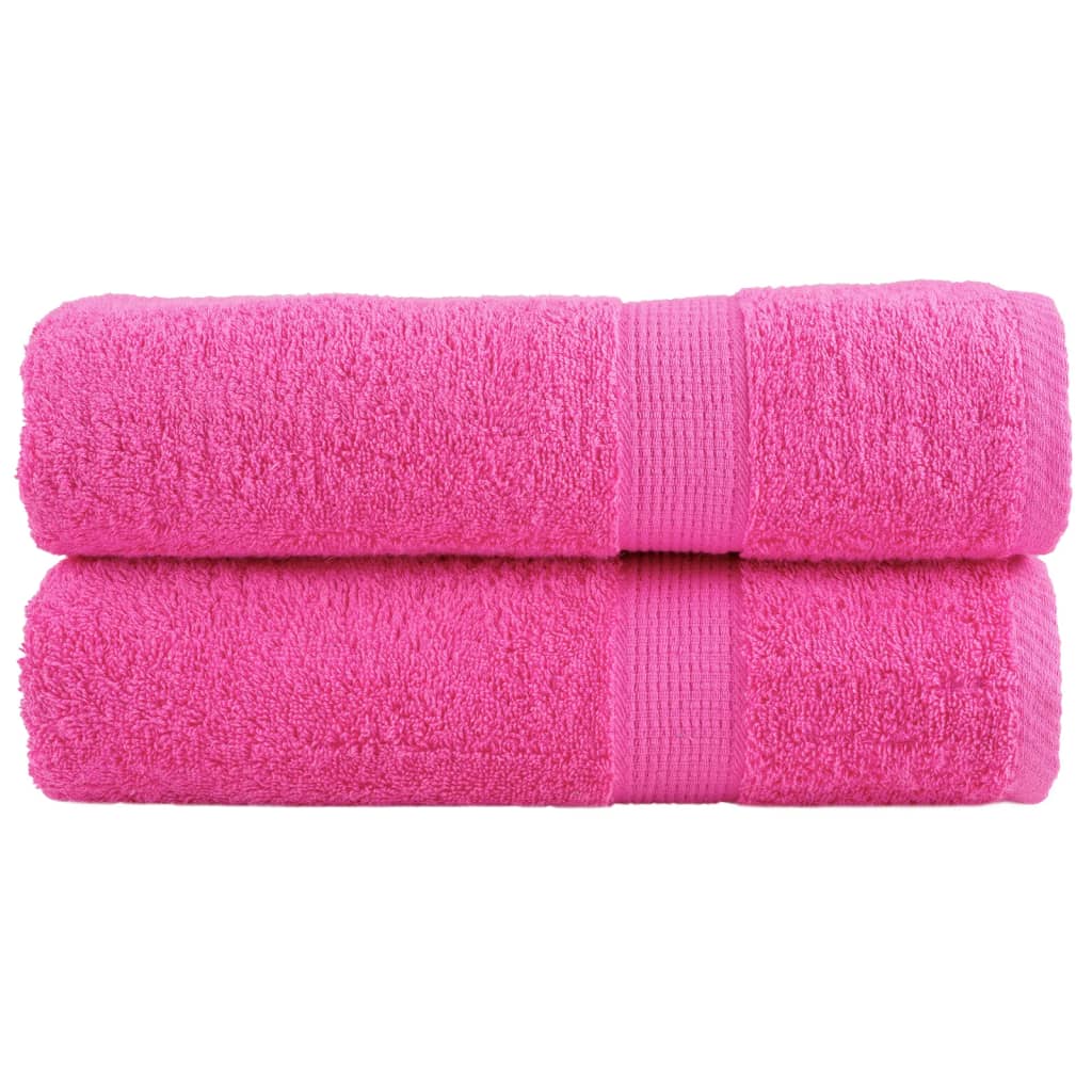 vidaXL Prosoape de duș premium SOLUND 2 buc. roz 70x140 cm 600 gsm vidaXL Prosoape de duș premium SOLUND 2 buc. roz 70x140 cm 600 gsm