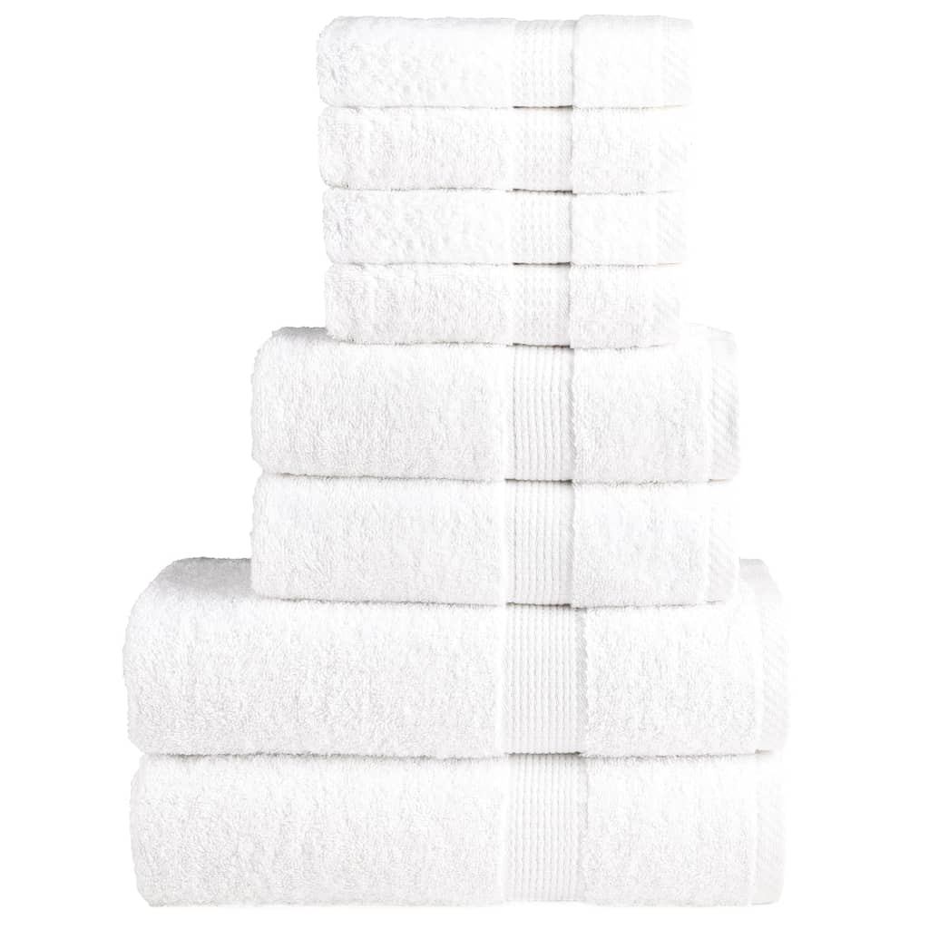vidaXL Set de prosoape premium SOLUND, 8 piese, alb, 600 g/m² vidaXL Set de prosoape premium SOLUND, 8 piese, alb, 600 g/m²
