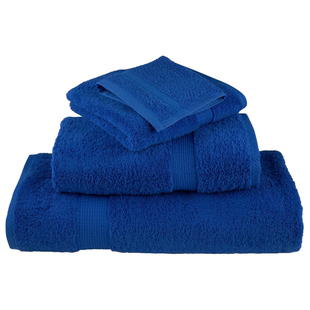 vidaXL Set de prosoape premium SOLUND, 8 piese, albastru, 600 g/m² vidaXL Set de prosoape premium SOLUND, 8 piese, albastru, 600 g/m²