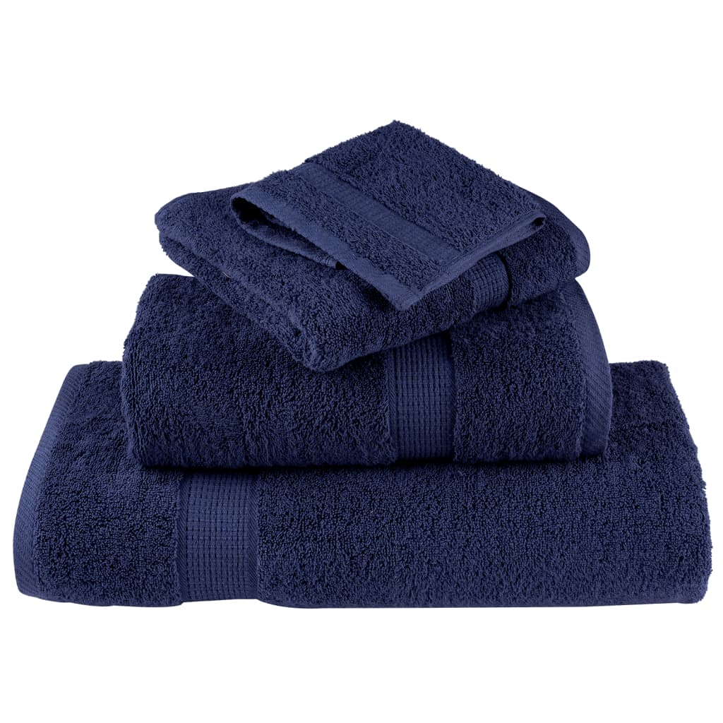vidaXL Set de prosoape premium SOLUND, 8 piese, bleumarin, 600 g/m² vidaXL Set de prosoape premium SOLUND, 8 piese, bleumarin, 600 g/m²
