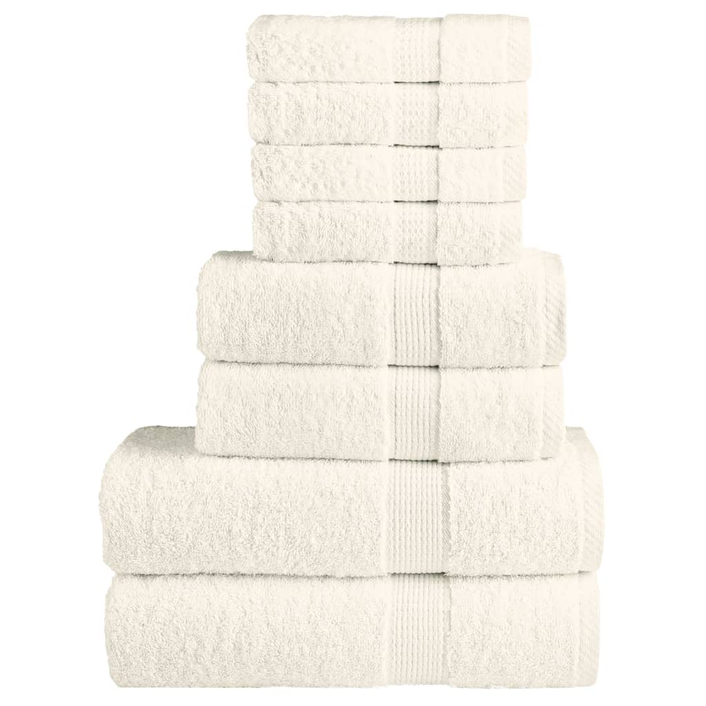 vidaXL Set de prosoape premium SOLUND, 8 piese, crem, 600 g/m² vidaXL Set de prosoape premium SOLUND, 8 piese, crem, 600 g/m²