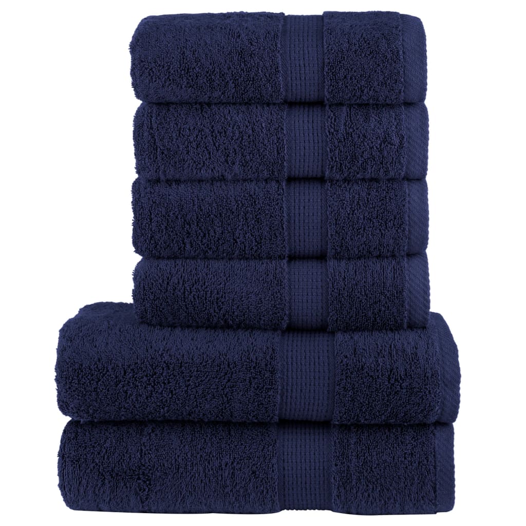 vidaXL Set de prosoape premium SOLUND, 6 piese, bleumarin, 600 g/m² vidaXL Set de prosoape premium SOLUND, 6 piese, bleumarin, 600 g/m²