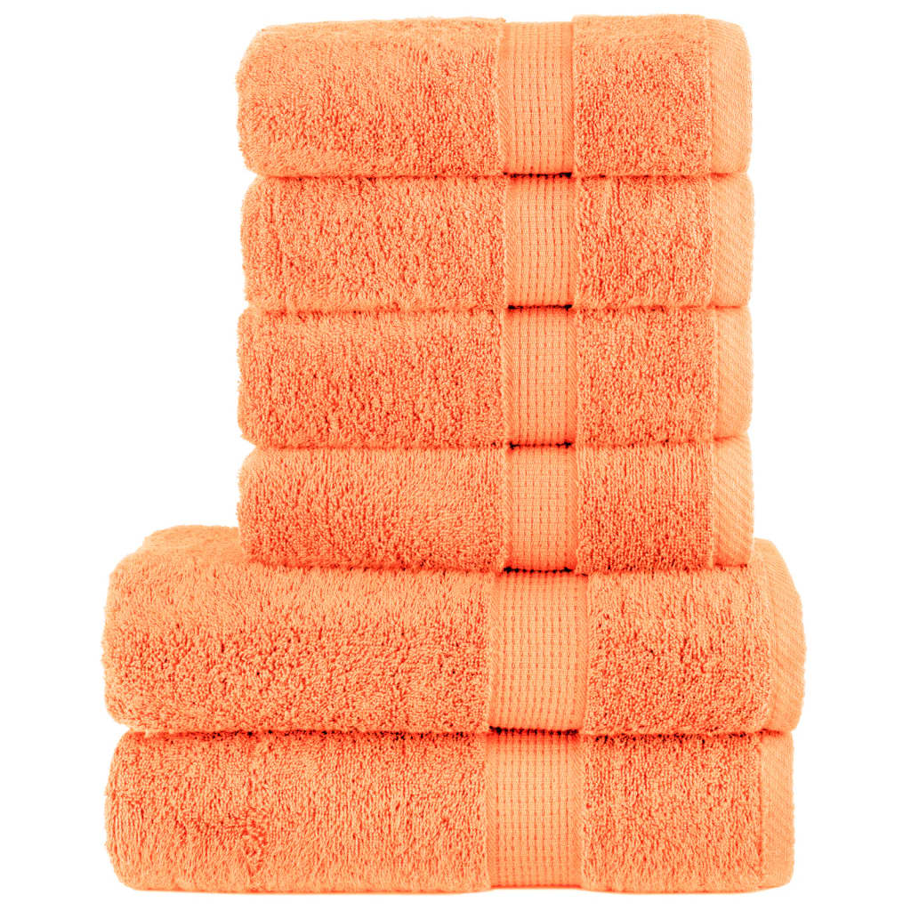 vidaXL Set de prosoape premium SOLUND, 6 piese, portocaliu, 600 g/m² vidaXL Set de prosoape premium SOLUND, 6 piese, portocaliu, 600 g/m²