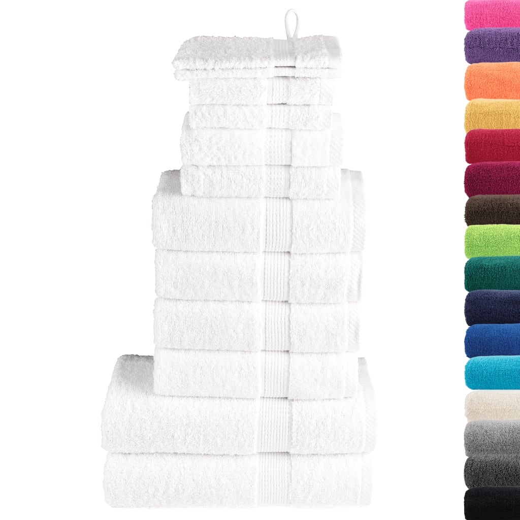 vidaXL Set de prosoape premium SOLUND, 12 piese, alb, 600 g/m² vidaXL Set de prosoape premium SOLUND, 12 piese, alb, 600 g/m²