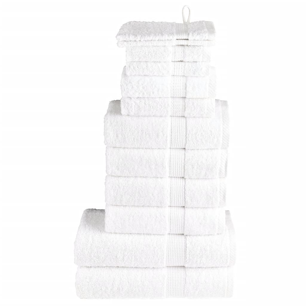vidaXL Set de prosoape premium SOLUND, 12 piese, alb, 600 g/m² vidaXL Set de prosoape premium SOLUND, 12 piese, alb, 600 g/m²