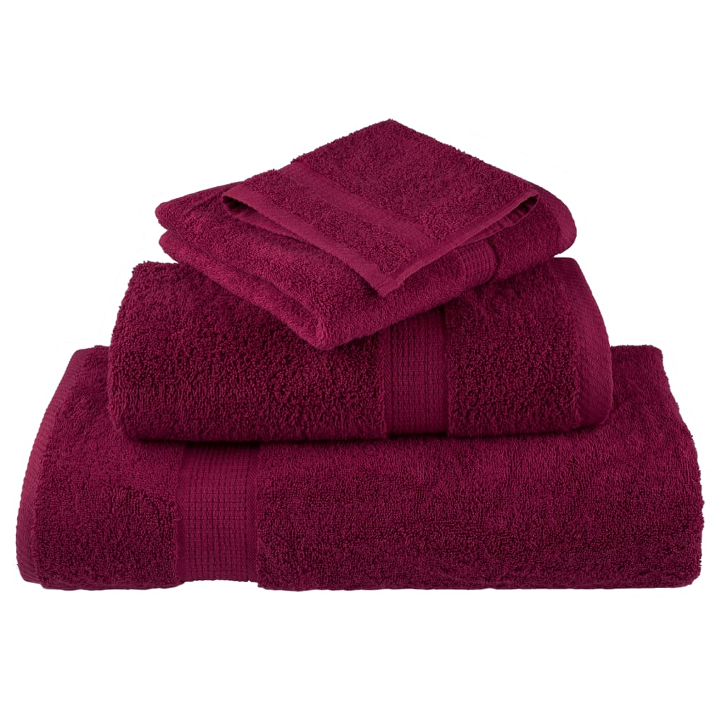 vidaXL Set de prosoape premium SOLUND, 12 piese, bordo, 600 g/m² vidaXL Set de prosoape premium SOLUND, 12 piese, bordo, 600 g/m²