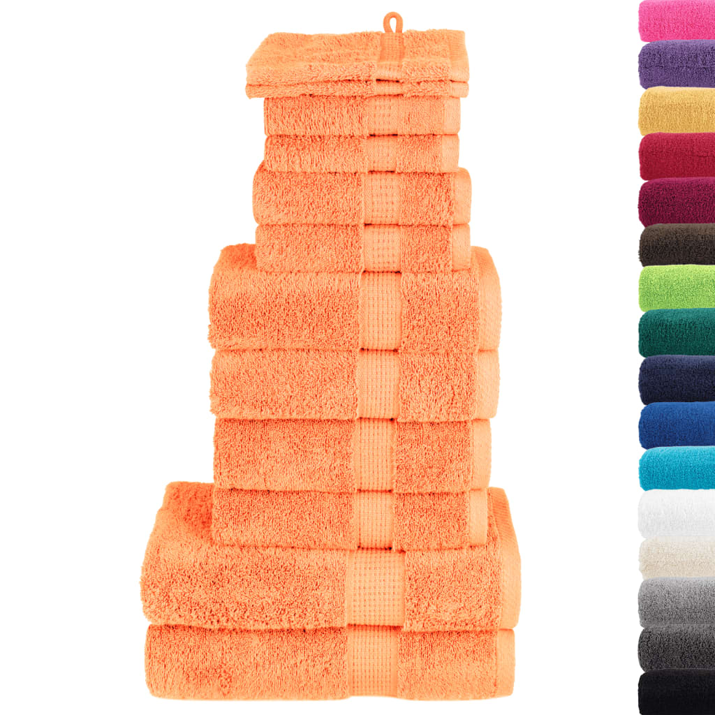 vidaXL Set de prosoape premium SOLUND, 12 piese, portocaliu, 600 g/m² vidaXL Set de prosoape premium SOLUND, 12 piese, portocaliu, 600 g/m²