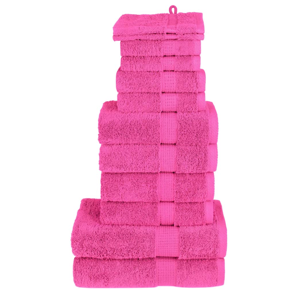 vidaXL Set de prosoape premium SOLUND, 12 piese, roz, 600 g/m²