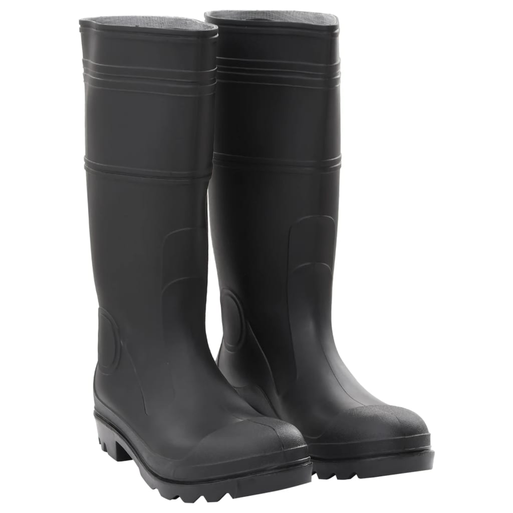 vidaXL Cizme de ploaie, negru, PVC, mărime 46 vidaXL Cizme de ploaie, negru, PVC, mărime 46