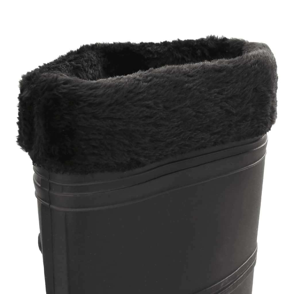 vidaXL Cizme de ploaie cu șosete detașabile, negru, mărime 38, PVC vidaXL Cizme de ploaie cu șosete detașabile, negru, mărime 38, PVC