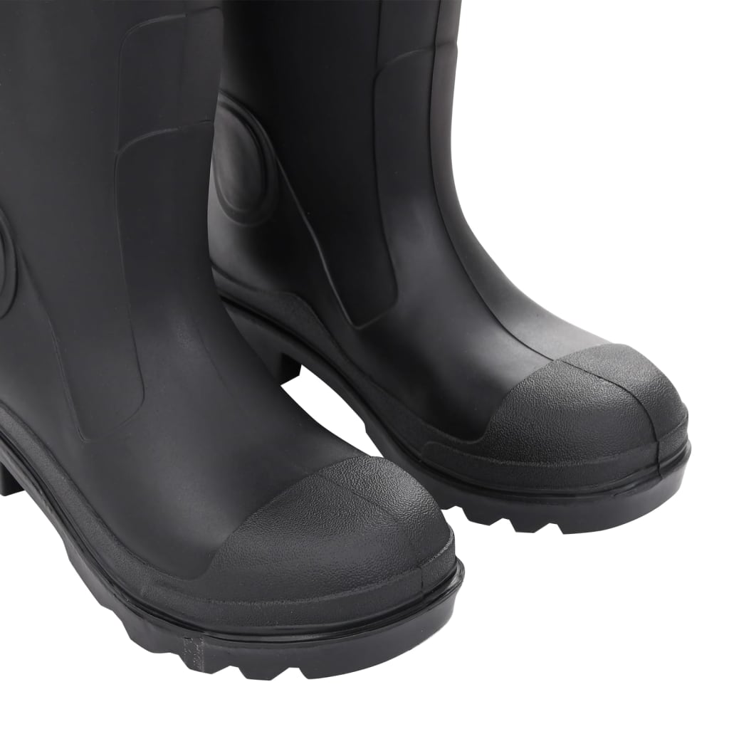 vidaXL Cizme de ploaie cu șosete detașabile, negru, mărime 38, PVC vidaXL Cizme de ploaie cu șosete detașabile, negru, mărime 38, PVC