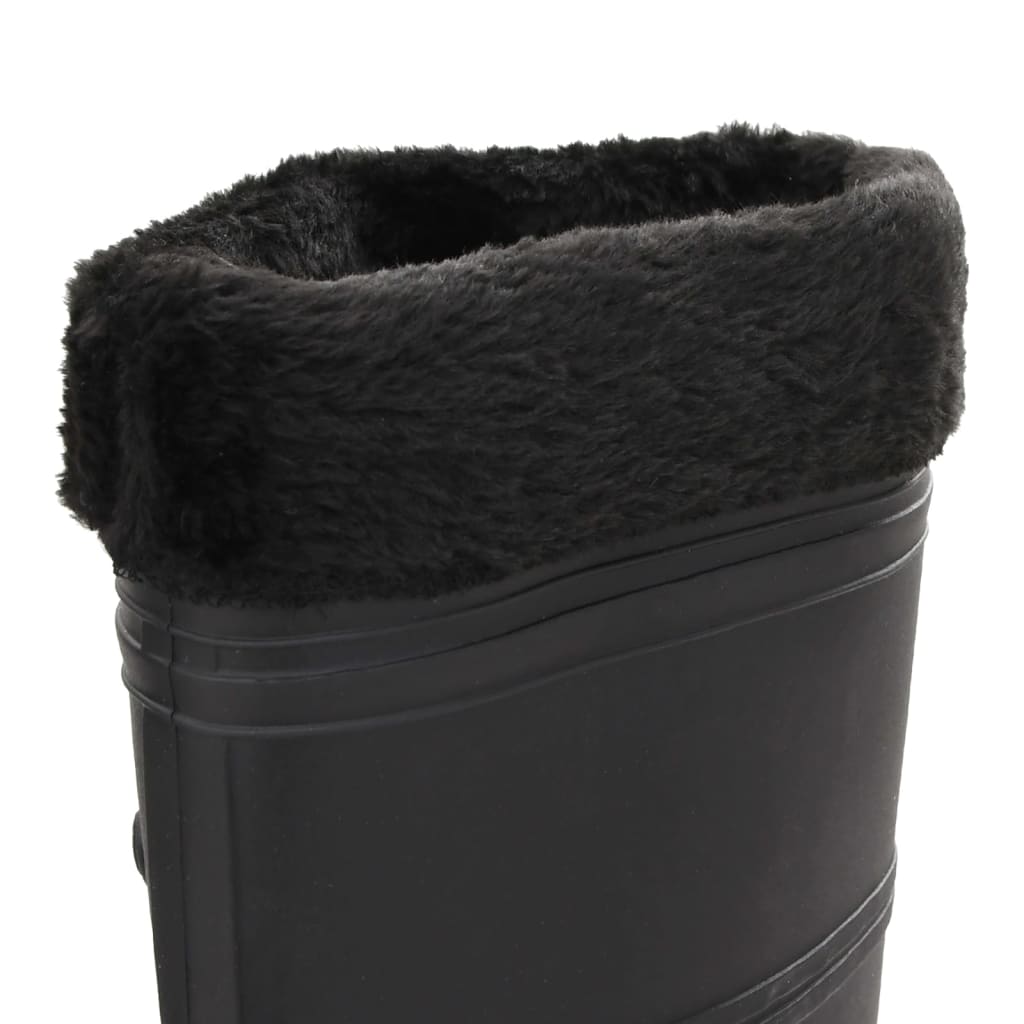 vidaXL Cizme de ploaie cu șosete detașabile, negru, mărime 39, PVC vidaXL Cizme de ploaie cu șosete detașabile, negru, mărime 39, PVC