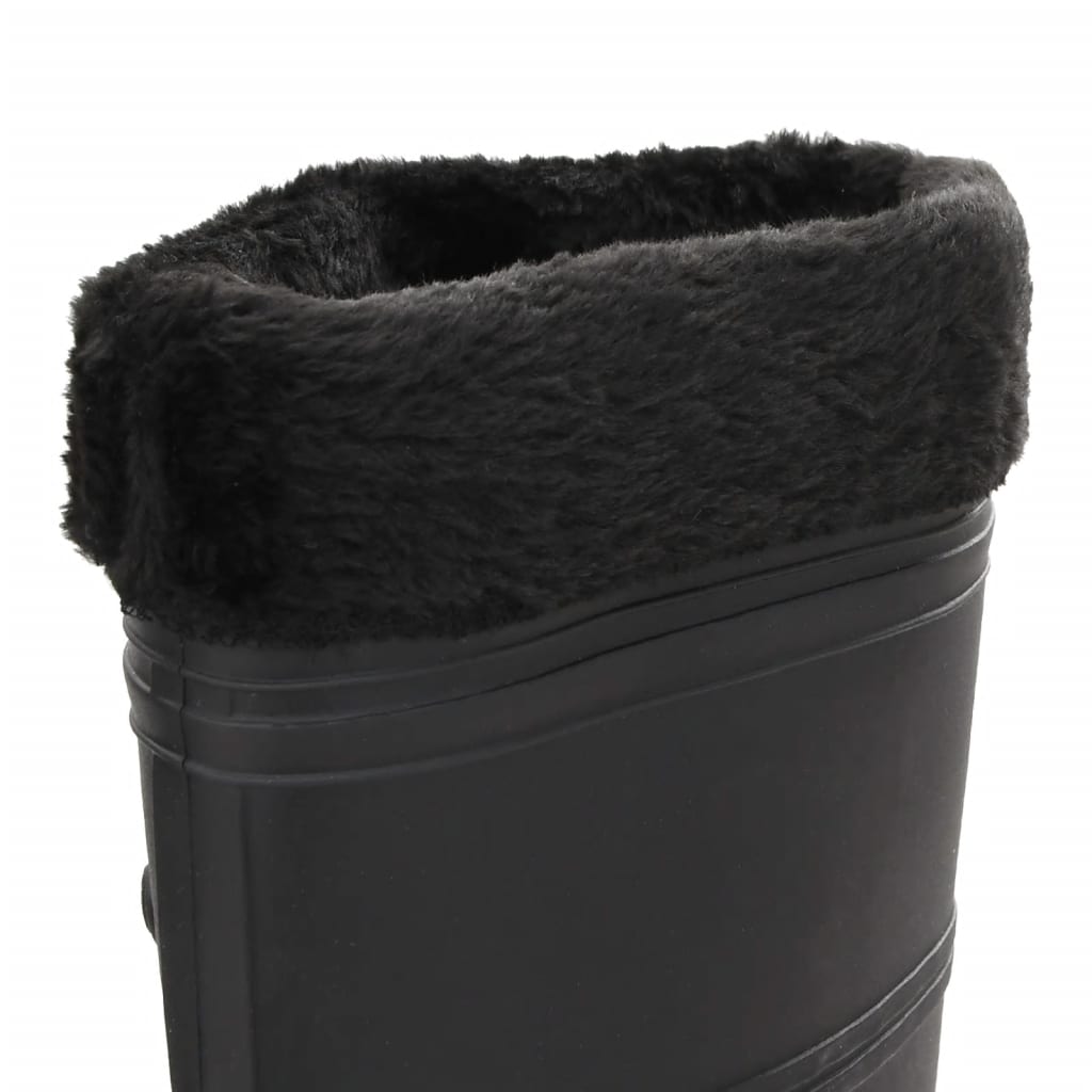 vidaXL Cizme de ploaie cu șosete detașabile, negru, mărime 40, PVC vidaXL Cizme de ploaie cu șosete detașabile, negru, mărime 40, PVC